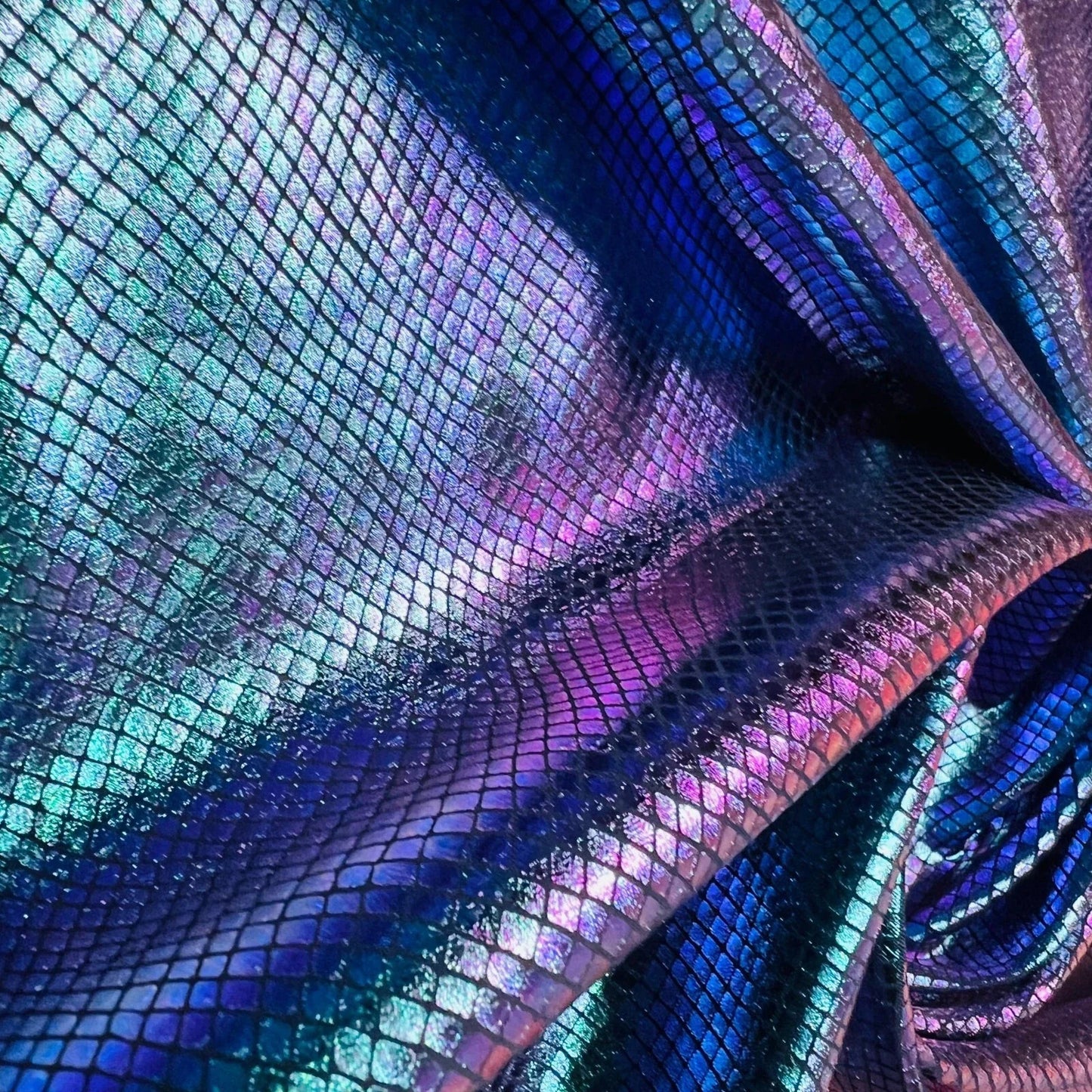 FREE SHIPPING Litmus Blue Metallic I Spandex Stretch Fabric I 60" wide by Yard