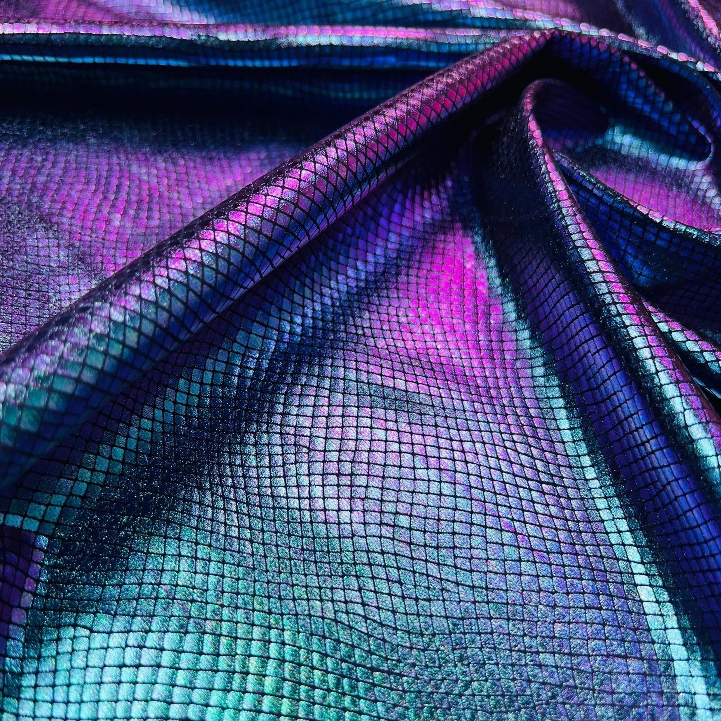 FREE SHIPPING Litmus Blue Metallic I Spandex Stretch Fabric I 60" wide by Yard